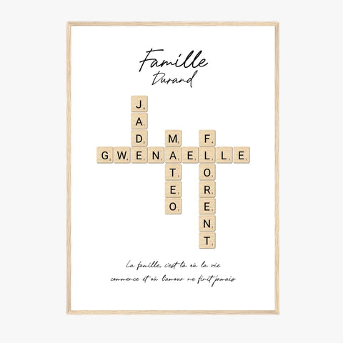 Tableau Personnalisé Scrabble Famille