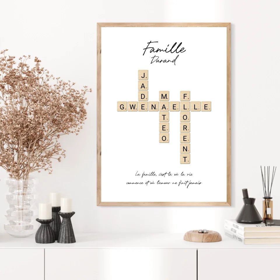 Tableau Personnalisé Scrabble Famille