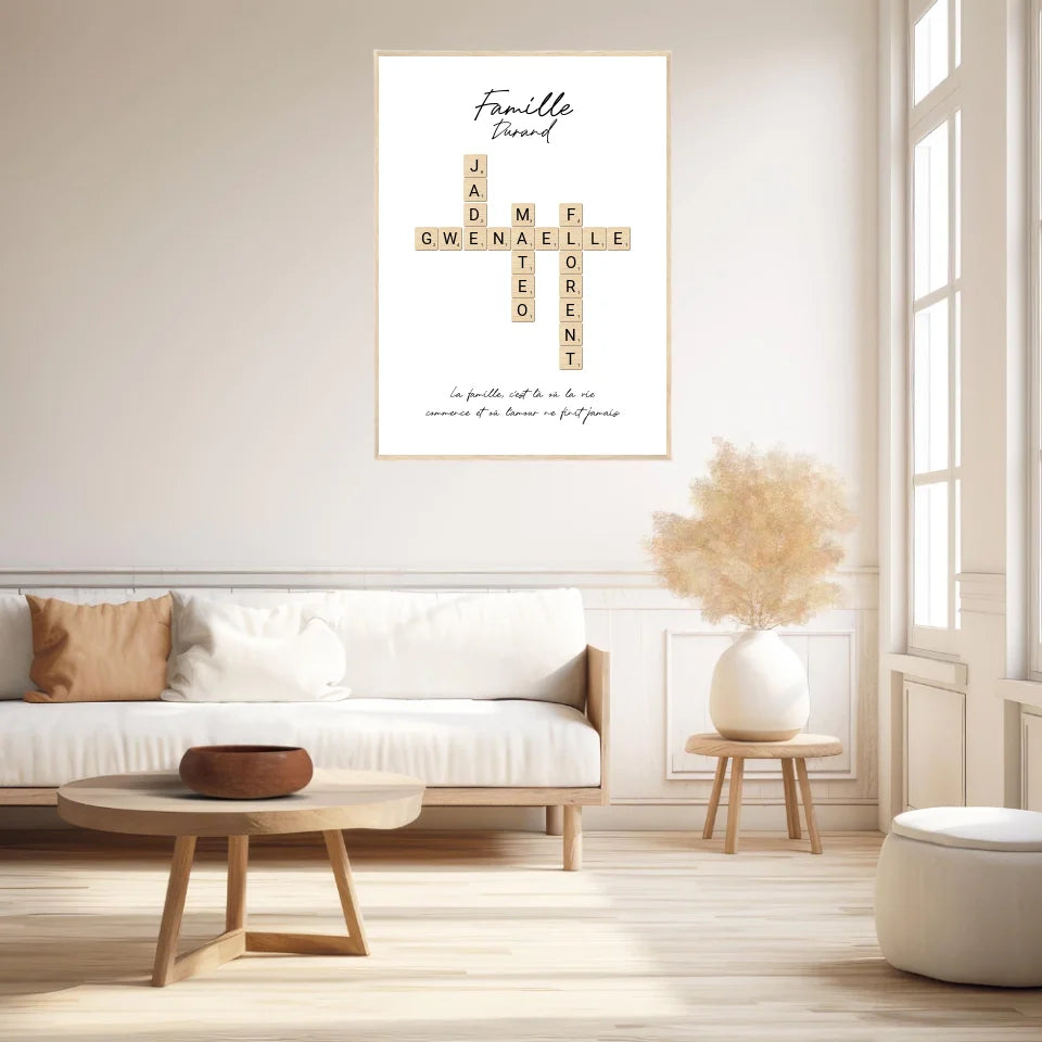 Tableau Personnalisé Scrabble Famille