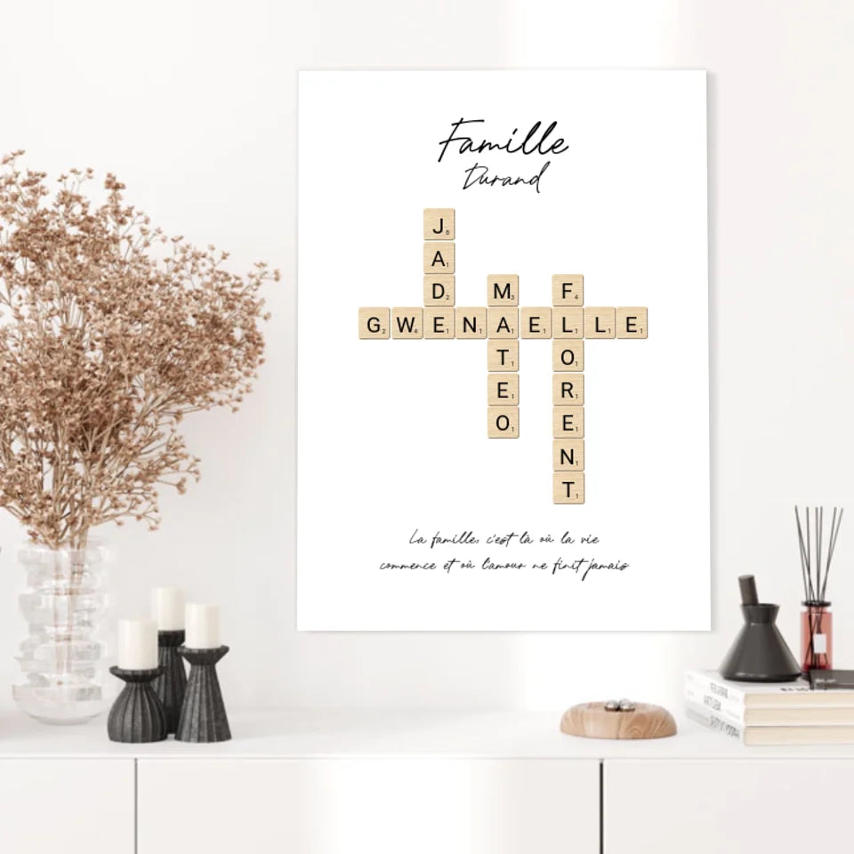 Tableau Personnalisé Scrabble Famille