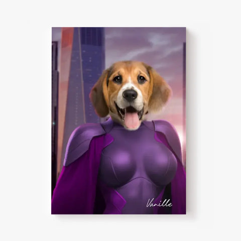 Tableau Animaux Portrait Personnalisé Super Héros Chien Beagles