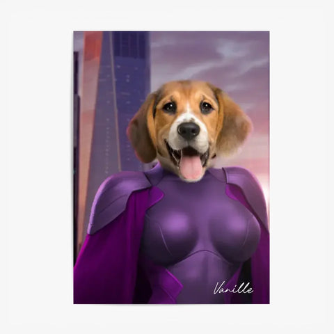 Tableau Animaux Portrait Personnalisé Super Héros Chien Beagles