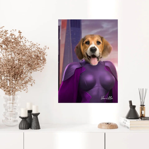 Tableau Animaux Portrait Personnalisé Super Héros Chien Beagles
