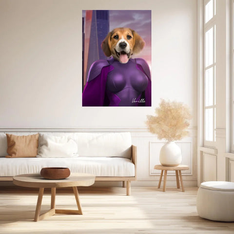 Tableau Animaux Portrait Personnalisé Super Héros Chien Beagles