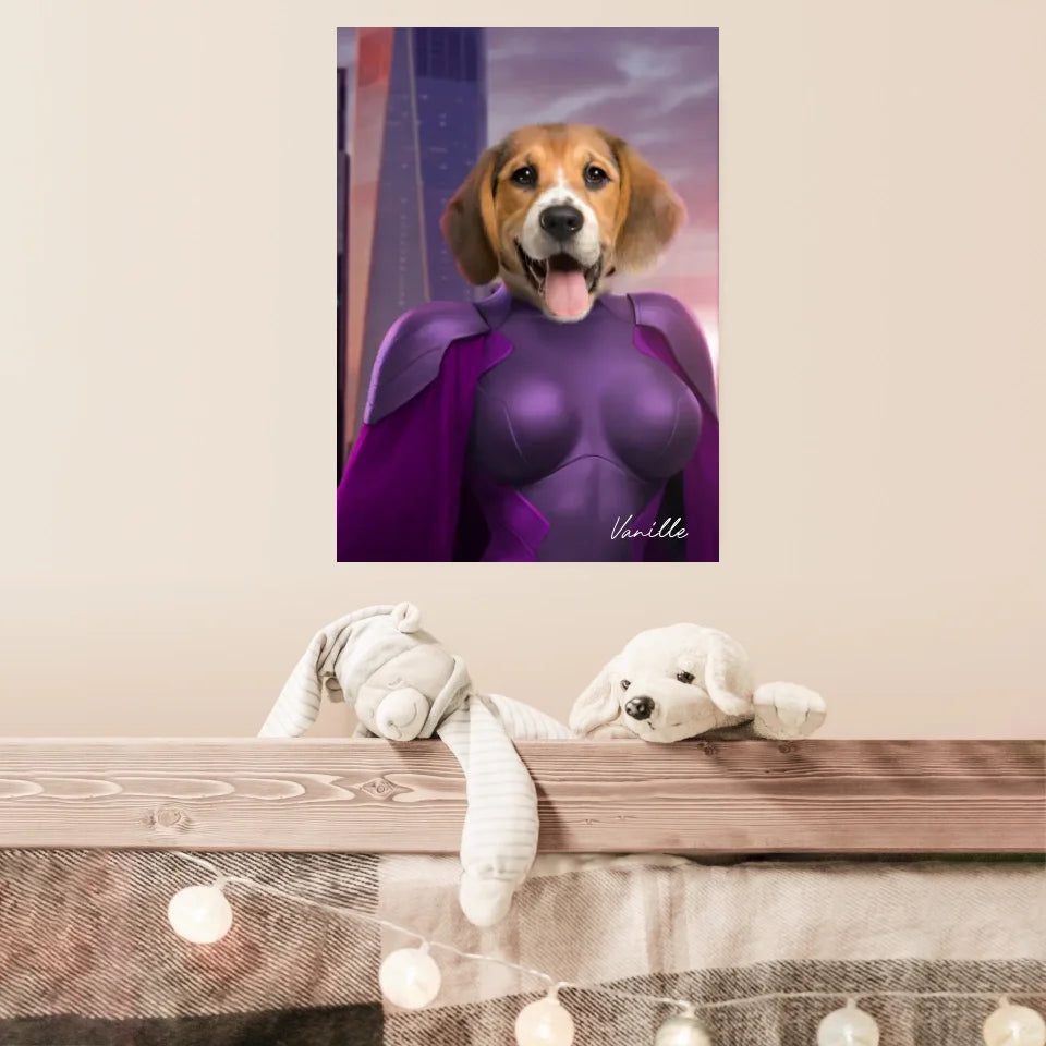 Tableau Animaux Portrait Personnalisé Super Héros Chien Beagles
