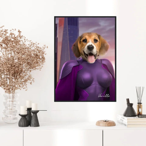Tableau Animaux Portrait Personnalisé Super Héros Chien Beagles