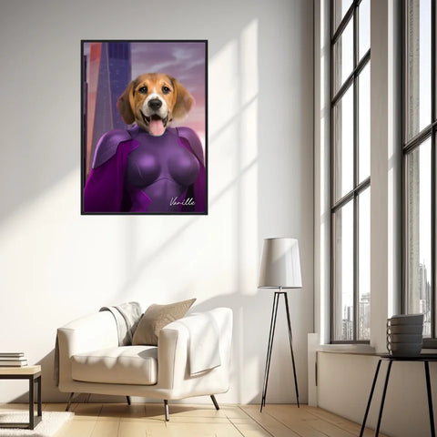 Tableau Animaux Portrait Personnalisé Super Héros Chien Beagles