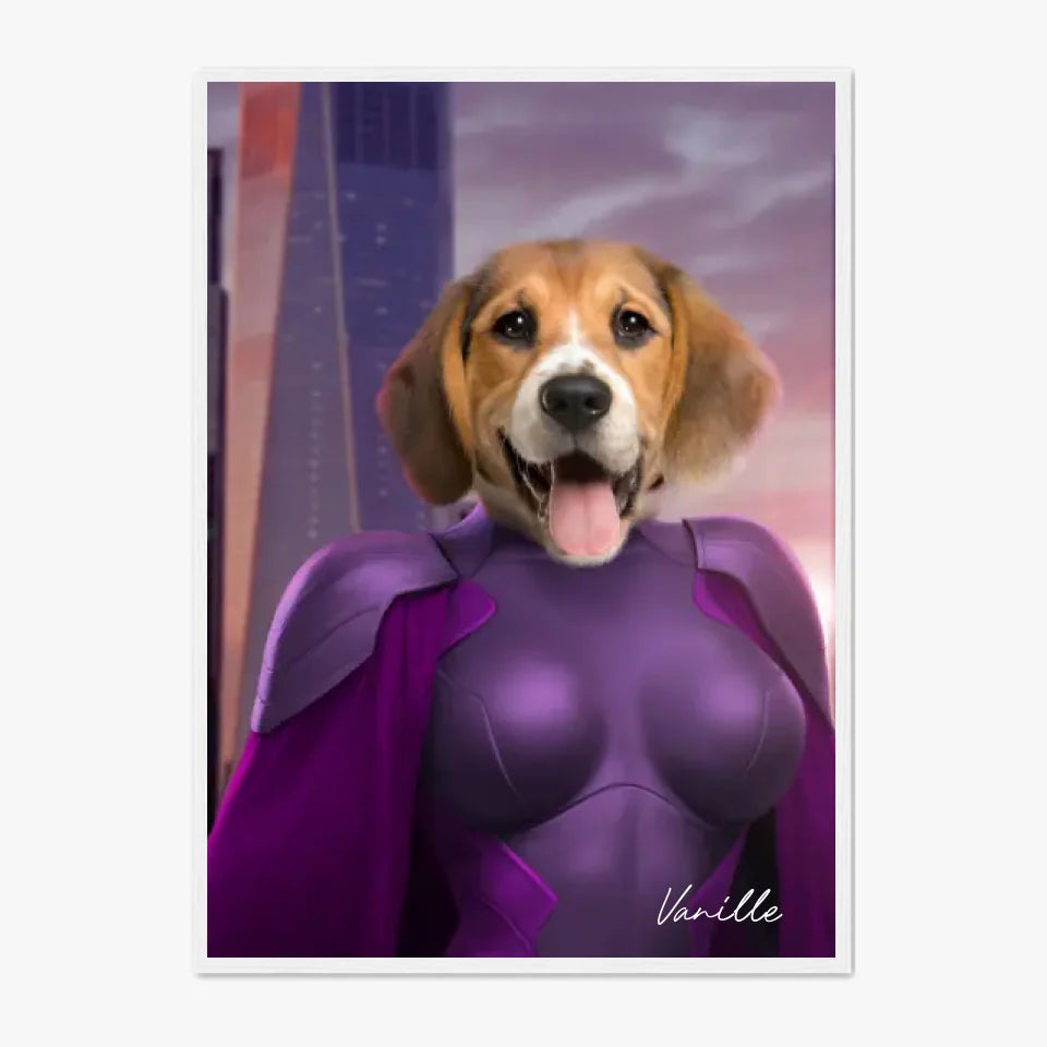 Tableau Animaux Portrait Personnalisé Super Héros Chien Beagles
