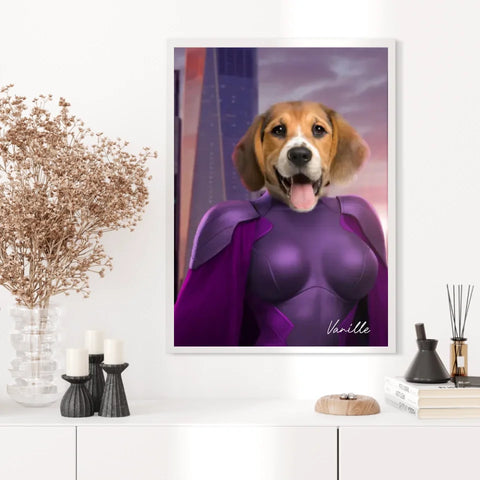 Tableau Animaux Portrait Personnalisé Super Héros Chien Beagles