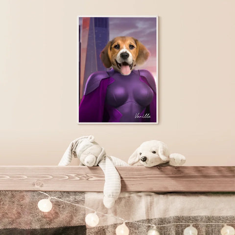 Tableau Animaux Portrait Personnalisé Super Héros Chien Beagles