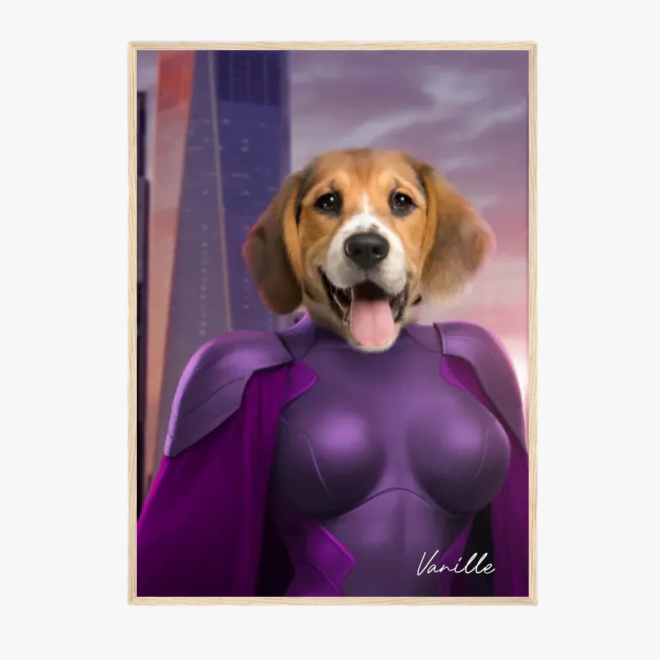 Tableau Animaux Portrait Personnalisé Super Héros Chien Beagles
