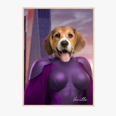 Tableau Animaux Portrait Personnalisé Super Héros Chien Beagles