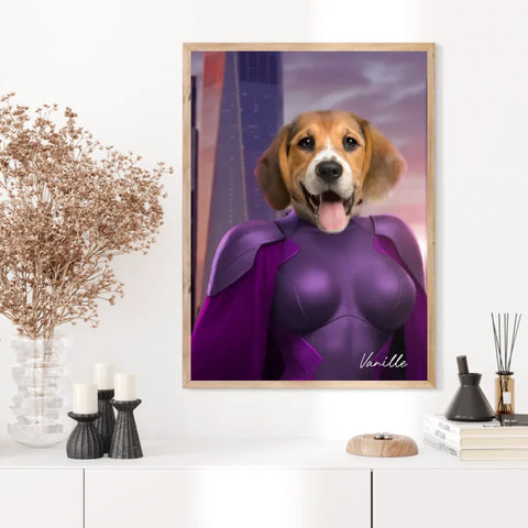 Tableau Animaux Portrait Personnalisé Super Héros Chien Beagles