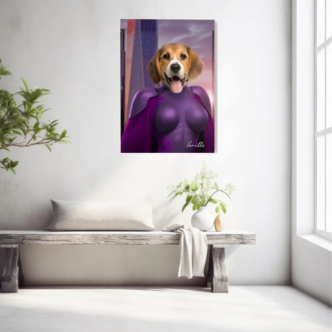 Tableau Animaux Portrait Personnalisé Super Héros Chien Beagles