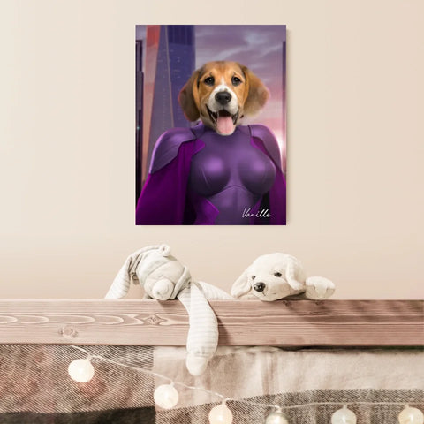 Tableau Animaux Portrait Personnalisé Super Héros Chien Beagles