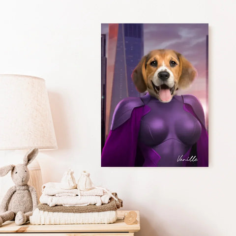 Tableau Animaux Portrait Personnalisé Super Héros Chien Beagles