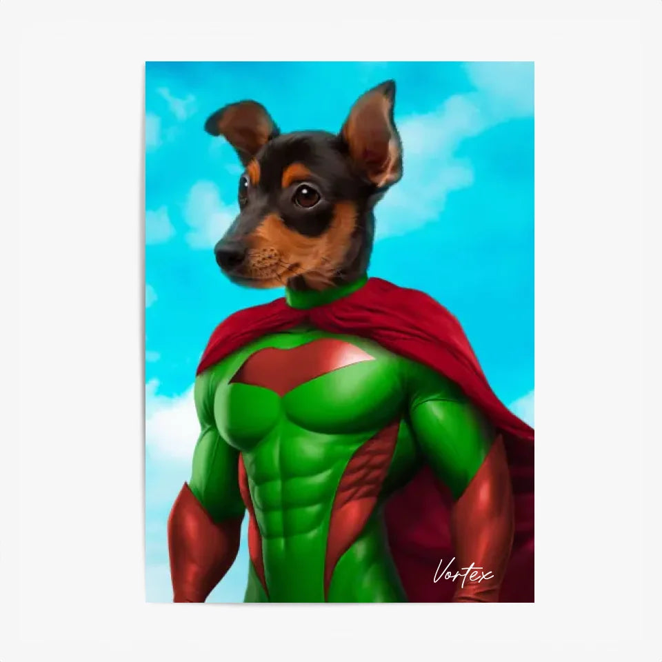 Tableau Animaux Portrait Personnalisé Super Héro