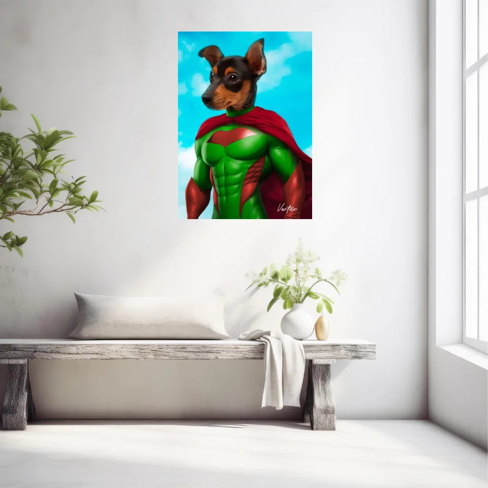 Tableau Animaux Portrait Personnalisé Super Héro