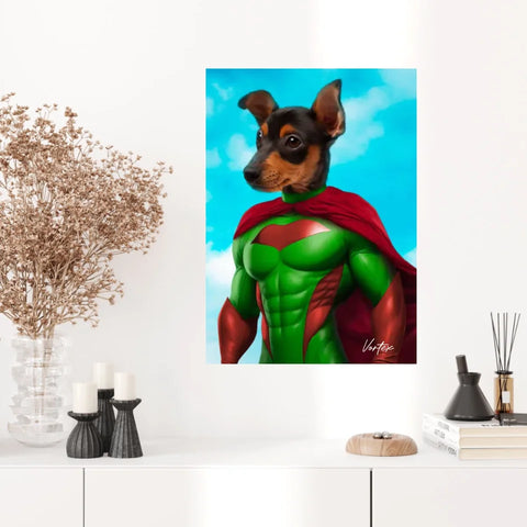 Tableau Animaux Portrait Personnalisé Super Héro