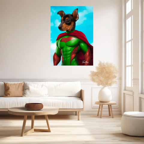 Tableau Animaux Portrait Personnalisé Super Héro