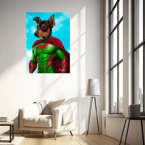 Tableau Animaux Portrait Personnalisé Super Héro
