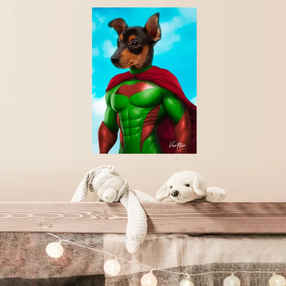 Tableau Animaux Portrait Personnalisé Super Héro