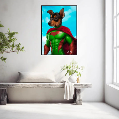 Tableau Animaux Portrait Personnalisé Super Héro