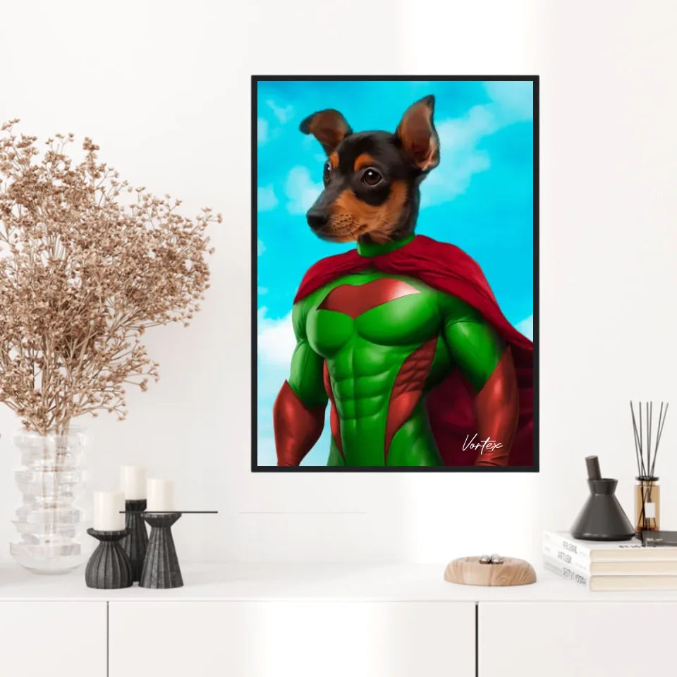Tableau Animaux Portrait Personnalisé Super Héro
