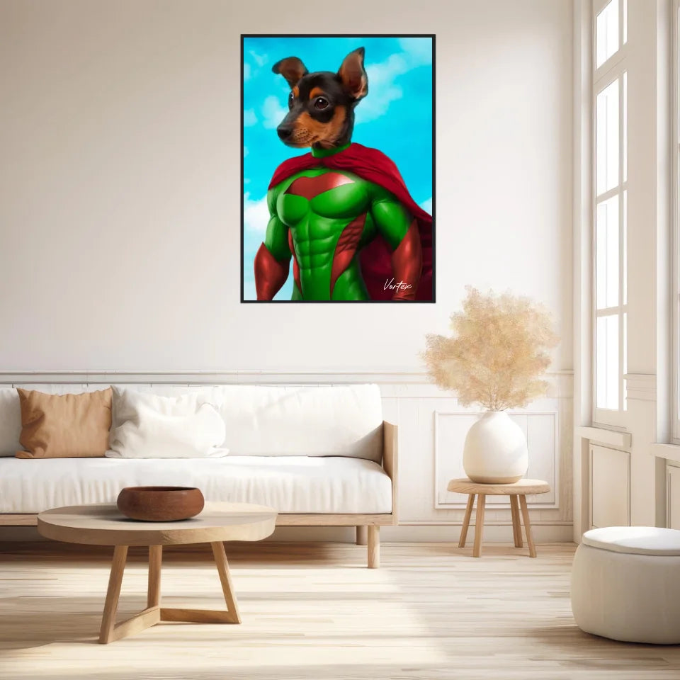Tableau Animaux Portrait Personnalisé Super Héro