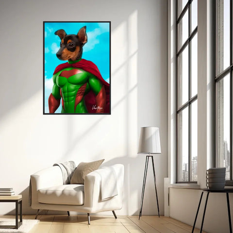 Tableau Animaux Portrait Personnalisé Super Héro
