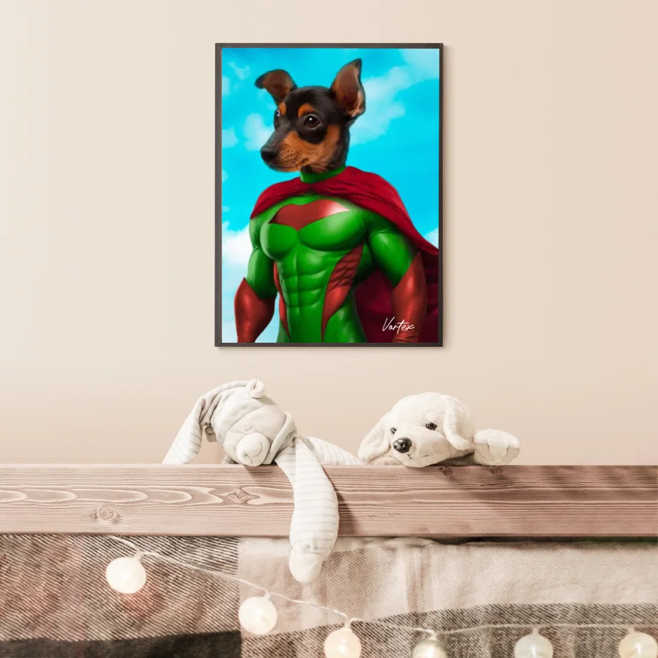 Tableau Animaux Portrait Personnalisé Super Héro