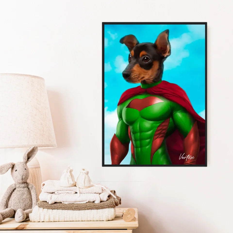 Tableau Animaux Portrait Personnalisé Super Héro
