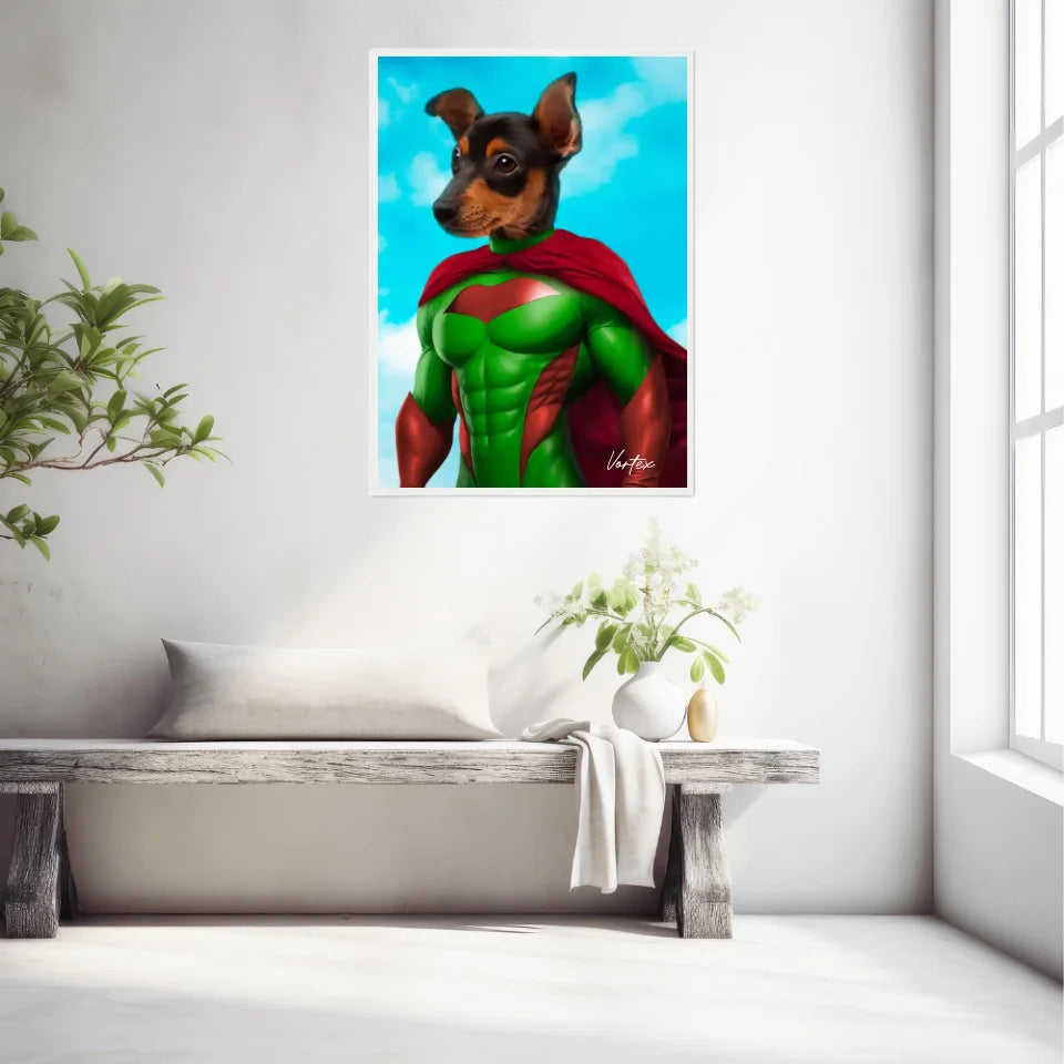 Tableau Animaux Portrait Personnalisé Super Héro