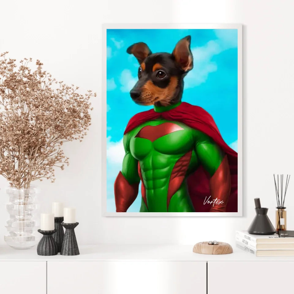 Tableau Animaux Portrait Personnalisé Super Héro