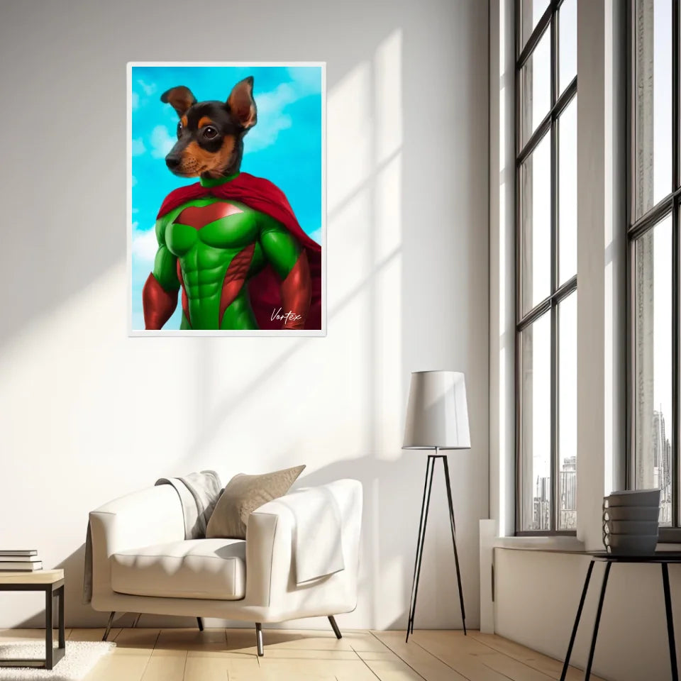 Tableau Animaux Portrait Personnalisé Super Héro