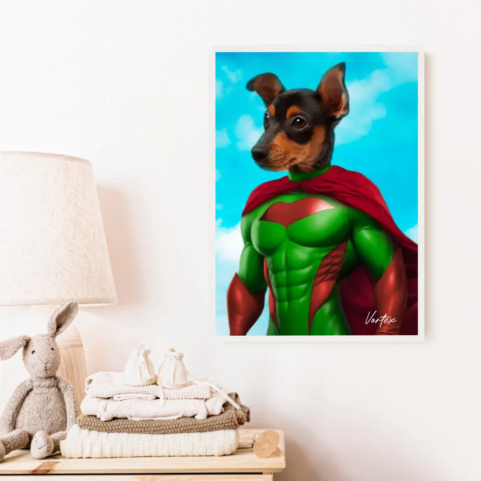 Tableau Animaux Portrait Personnalisé Super Héro