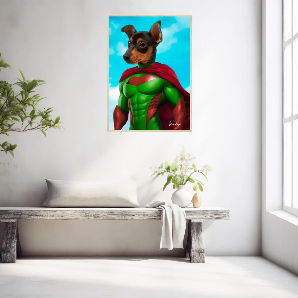 Tableau Animaux Portrait Personnalisé Super Héro