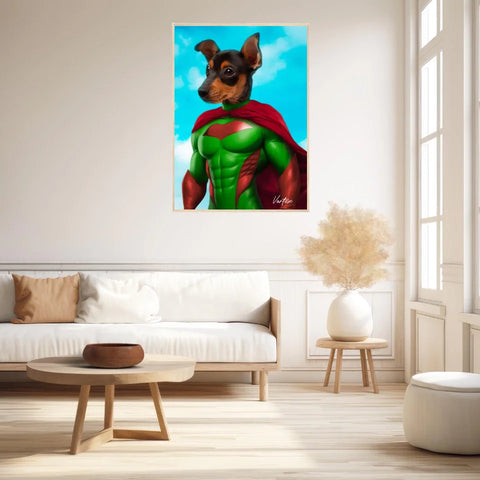 Tableau Animaux Portrait Personnalisé Super Héro