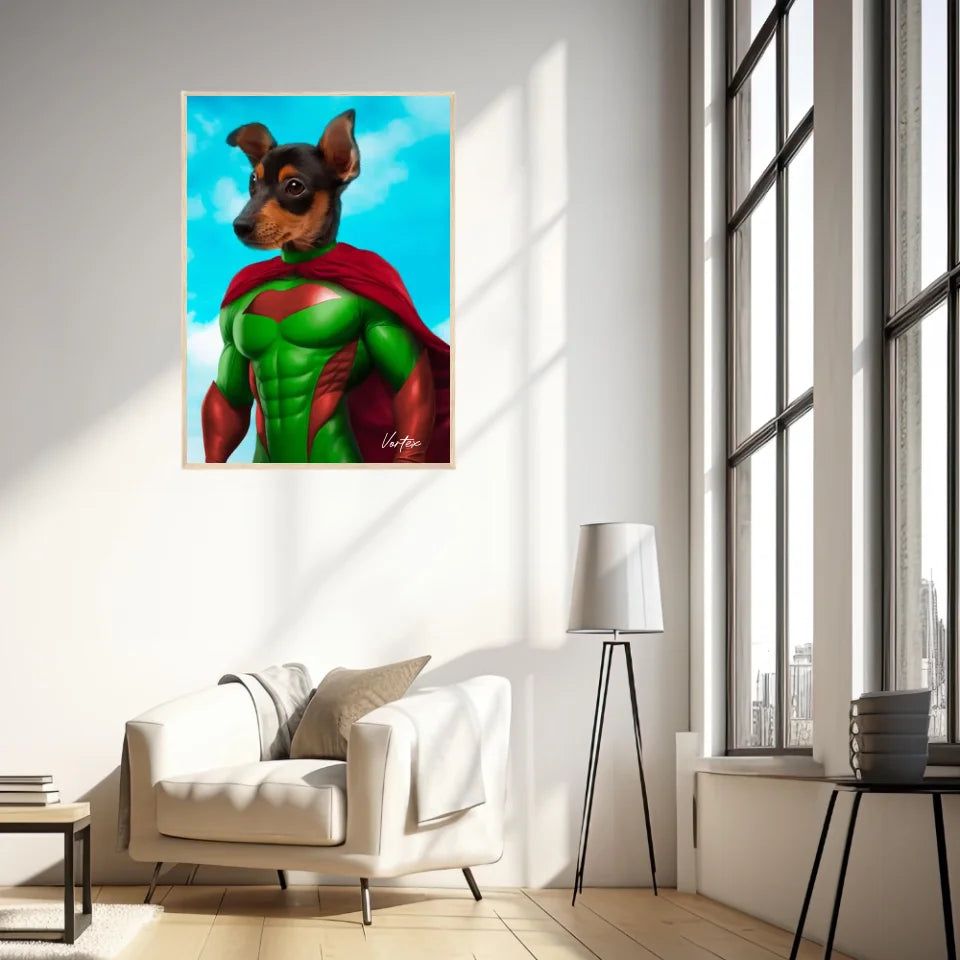 Tableau Animaux Portrait Personnalisé Super Héro