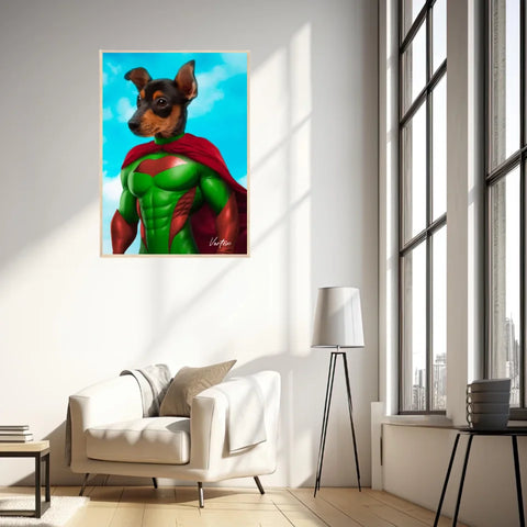 Tableau Animaux Portrait Personnalisé Super Héro