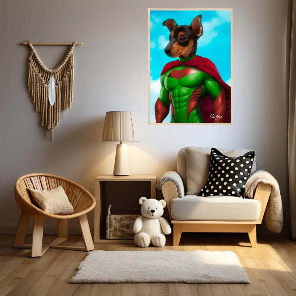 Tableau Animaux Portrait Personnalisé Super Héro