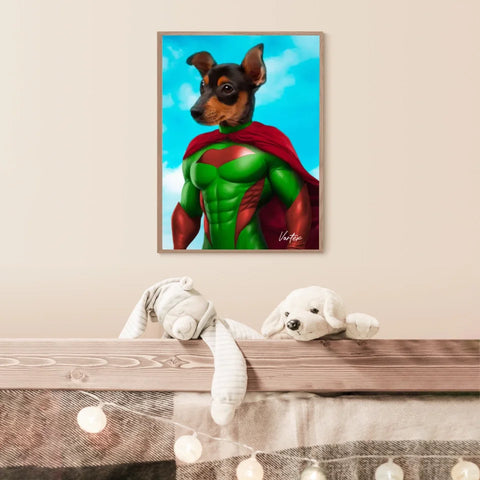 Tableau Animaux Portrait Personnalisé Super Héro