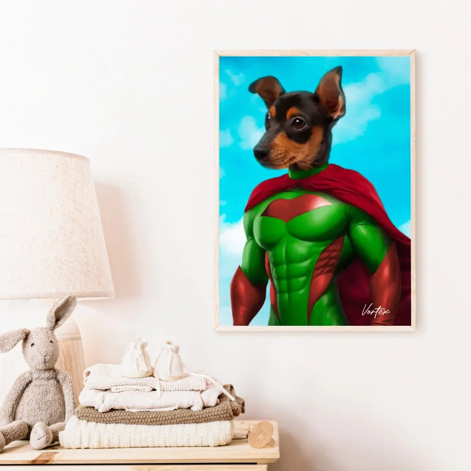 Tableau Animaux Portrait Personnalisé Super Héro