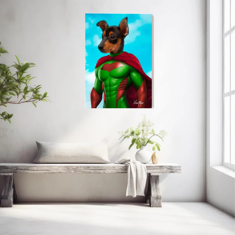 Tableau Animaux Portrait Personnalisé Super Héro