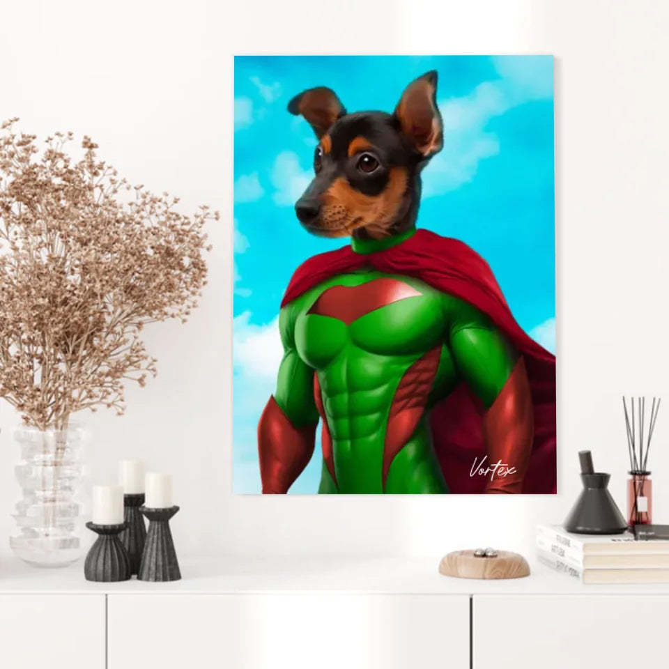 Tableau Animaux Portrait Personnalisé Super Héro