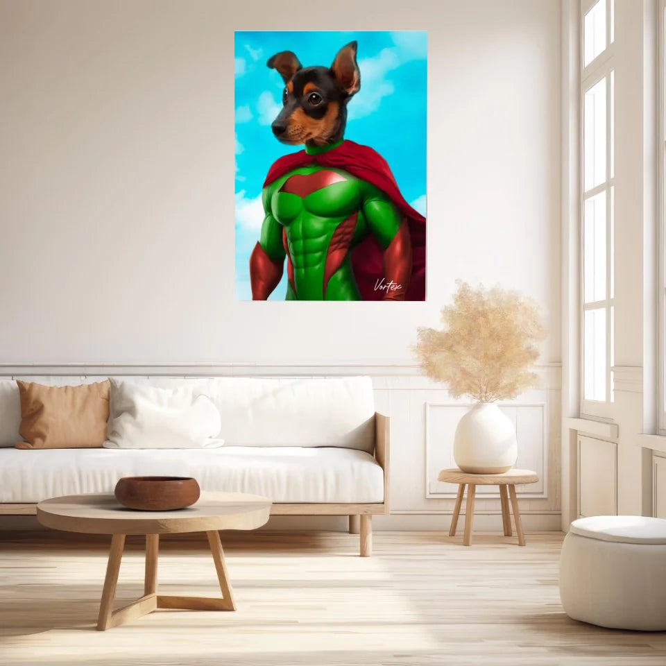 Tableau Animaux Portrait Personnalisé Super Héro