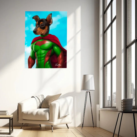 Tableau Animaux Portrait Personnalisé Super Héro