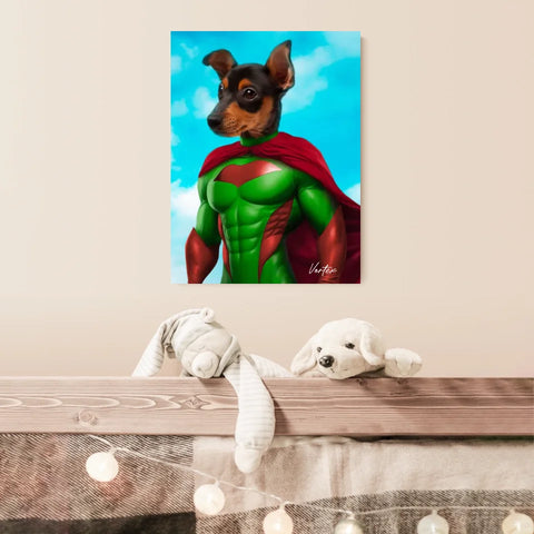 Tableau Animaux Portrait Personnalisé Super Héro