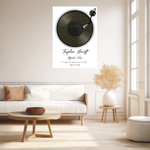 Affiche Paroles De Chansons Couple Personnalisé