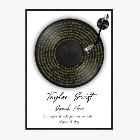 Affiche Paroles De Chansons Couple Personnalisé